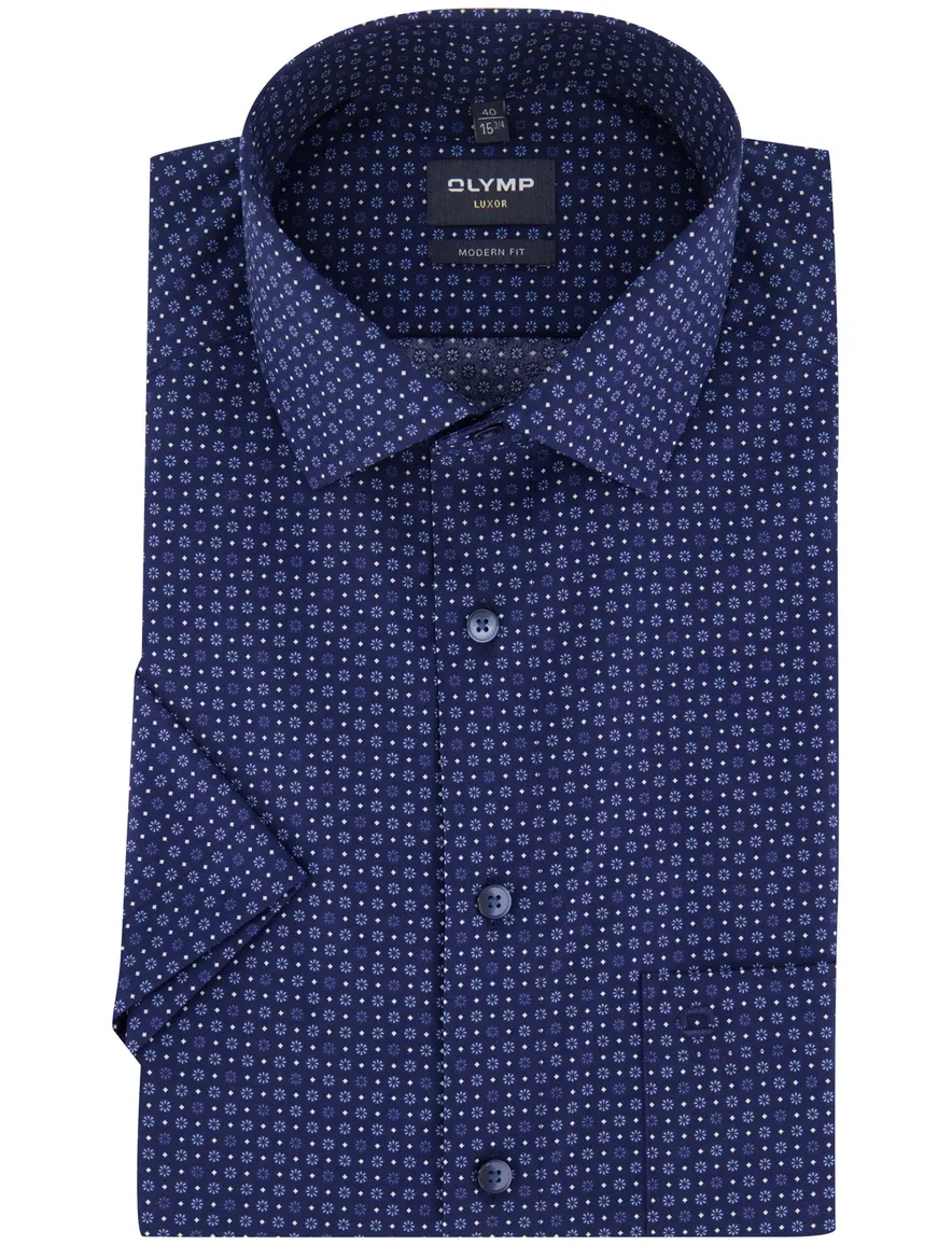 Olymp overhemd donkerblauw strijkvrij modern fit