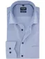 Olymp overhemd blauw modern fit strijkvrij borstzak