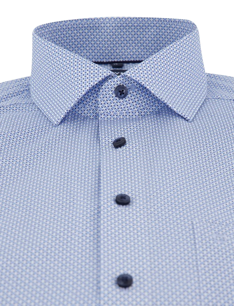 Olymp overhemd blauw modern fit strijkvrij
