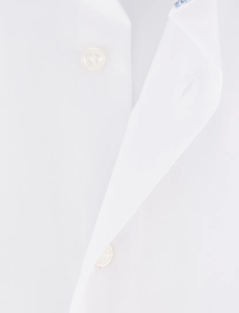 Olymp overhemd wit modern fit korte mouw semi-wide collar