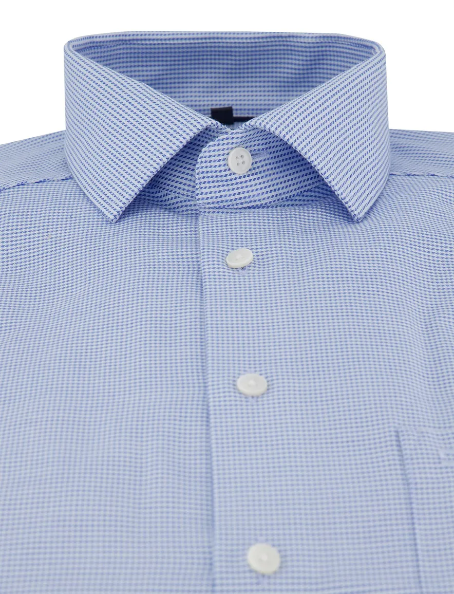 Olymp overhemd blauw geruit