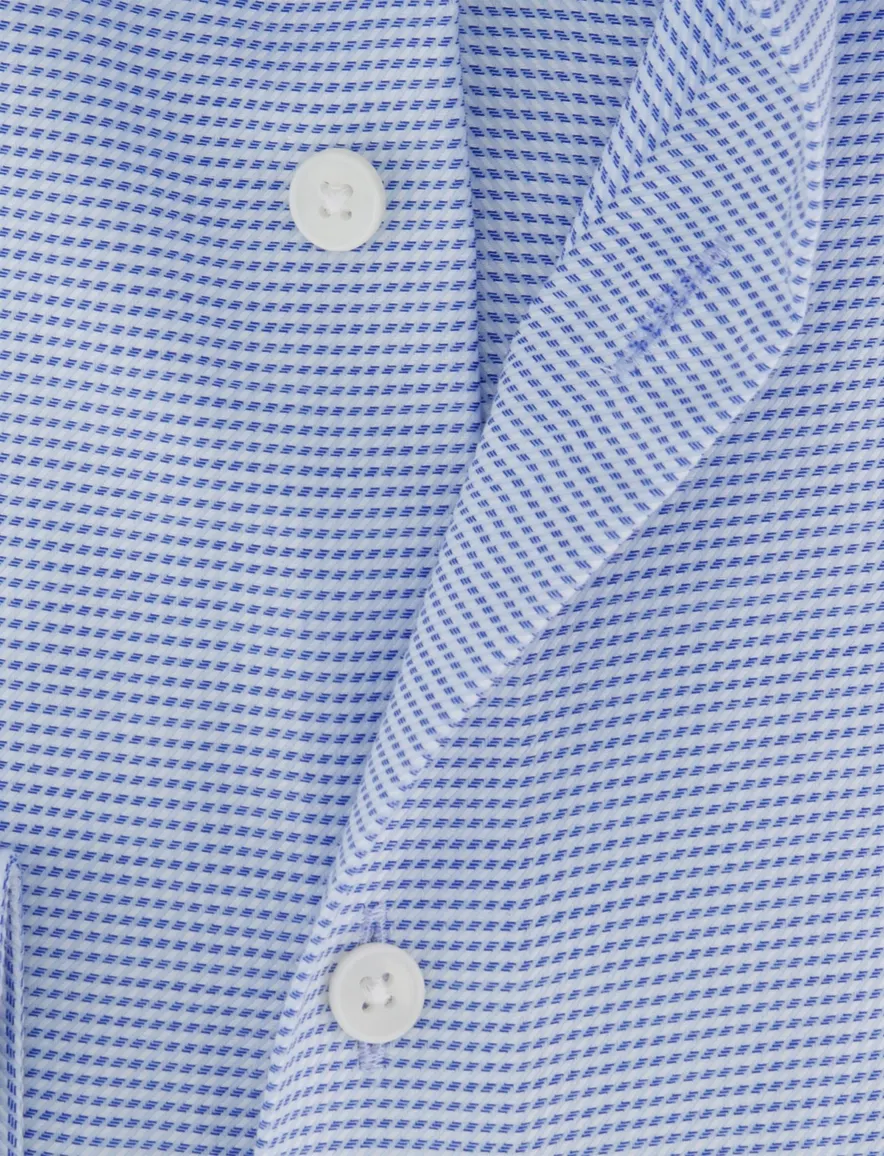 Olymp overhemd blauw geprint