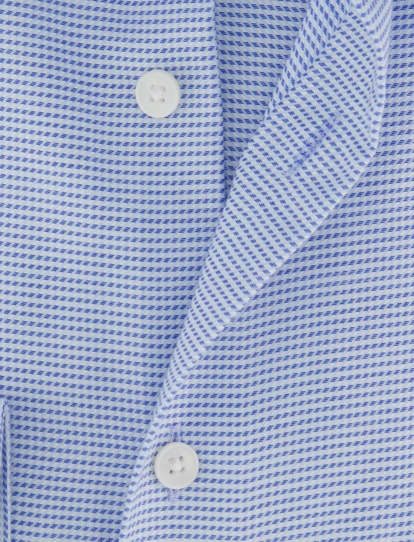 Olymp overhemd blauw normale fit katoen strijkvrij