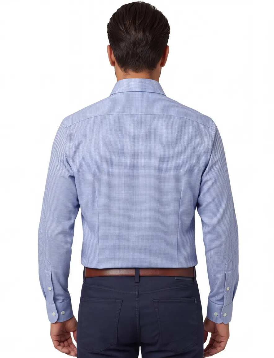 Olymp overhemd blauw geprint
