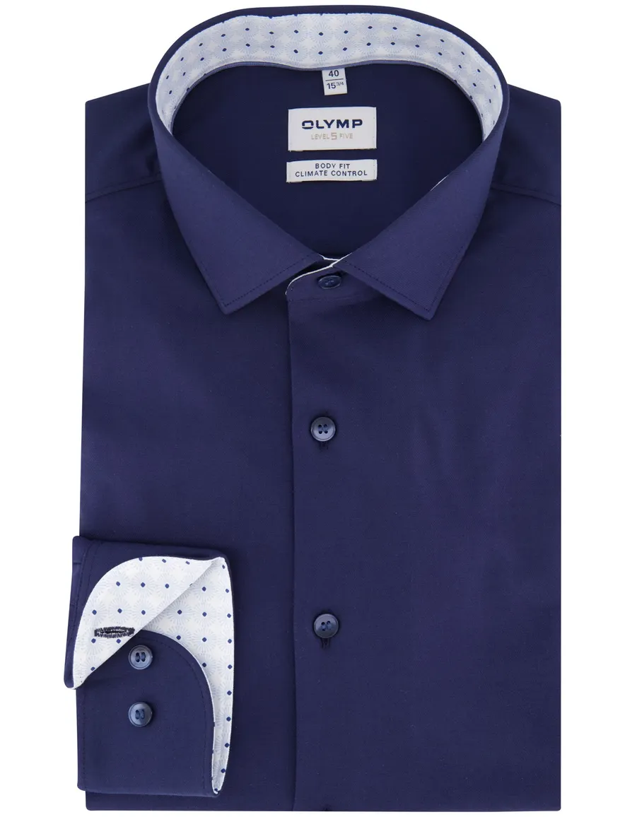 Olymp overhemd donkerblauw body fit