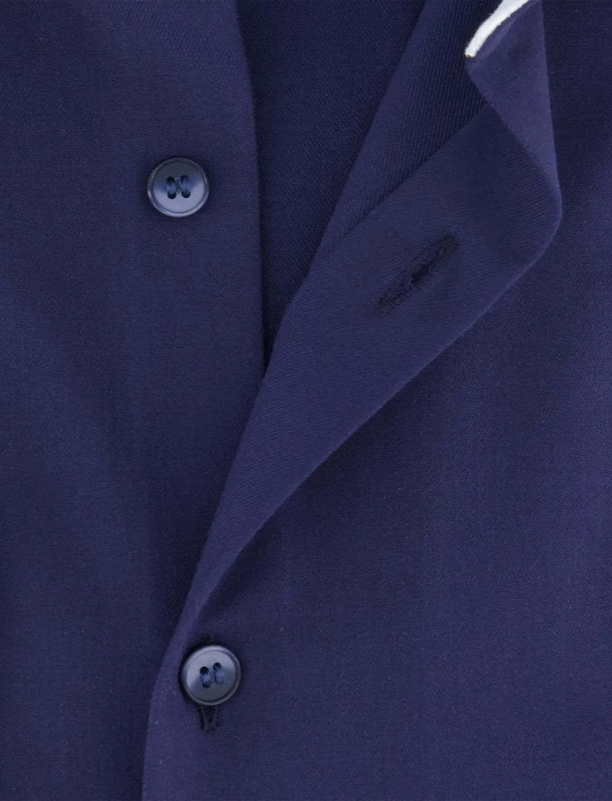 Olymp overhemd donkerblauw effen slim fit katoen