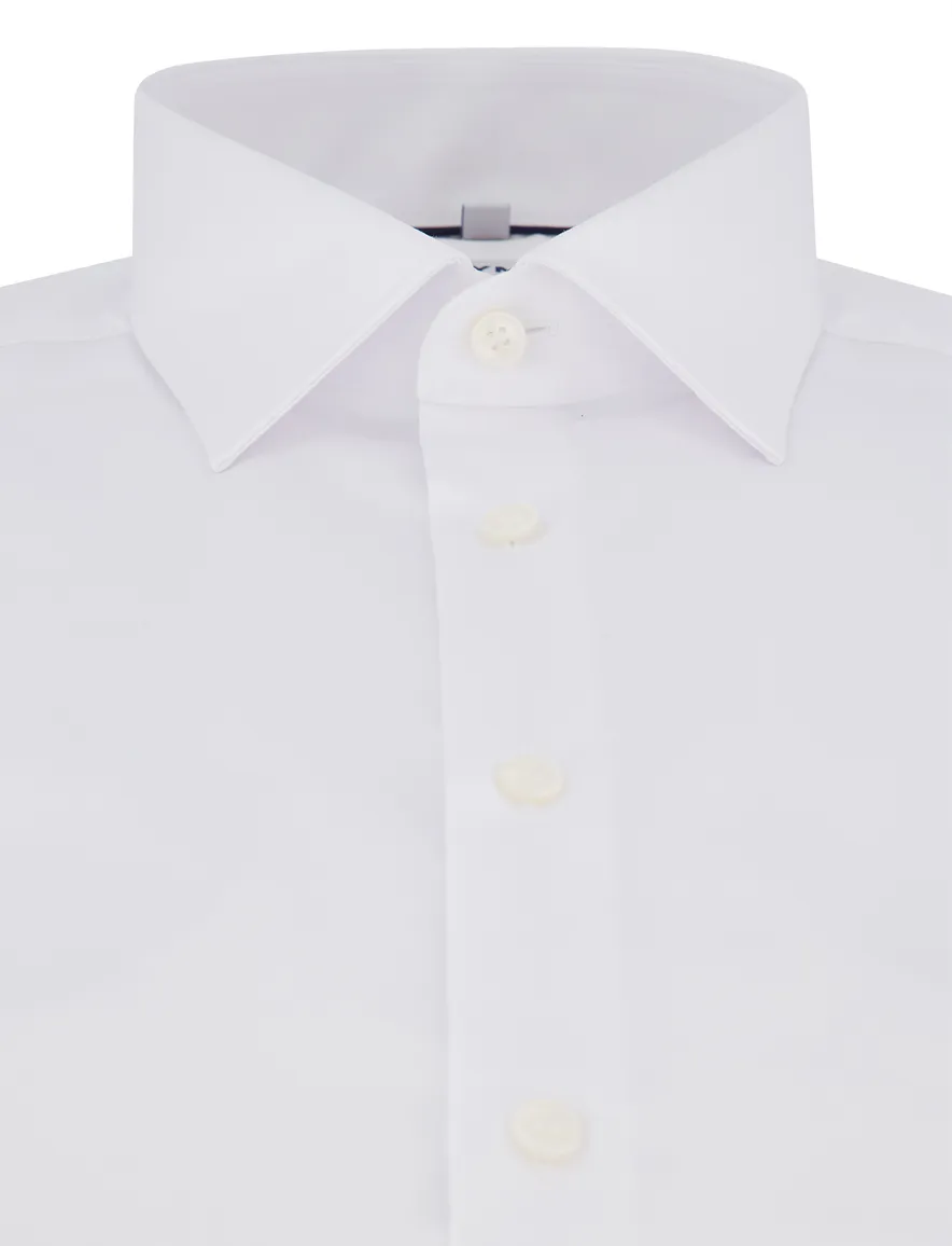 Olymp overhemd wit effen slim fit katoen