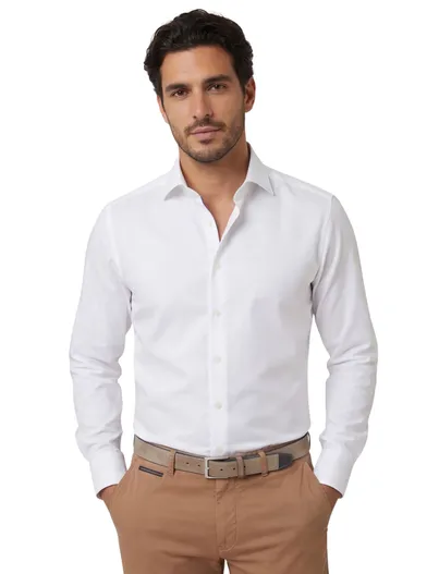 Olymp katoenen Olymp overhemd effen wit slim fit