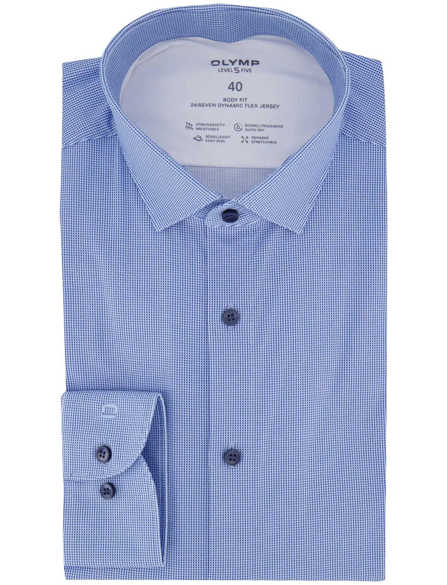 Olymp overhemd blauw body fit