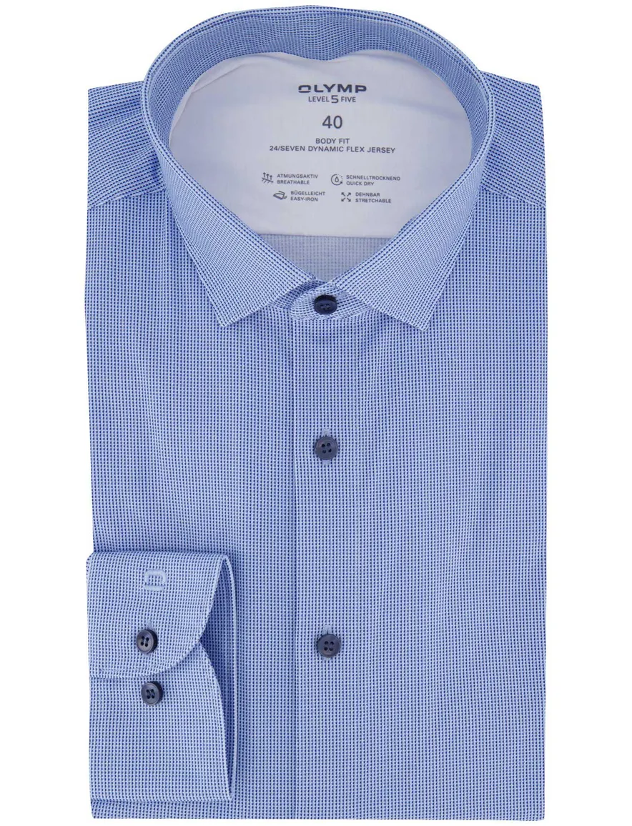 Olymp overhemd blauw body fit