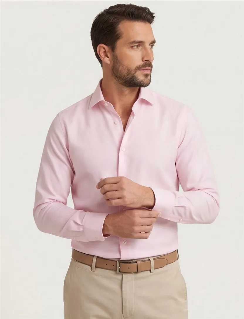 Olymp overhemd roze body fit semi-wide collar