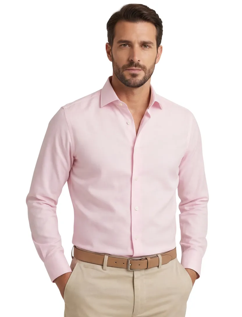 Olymp overhemd roze body fit semi-wide collar