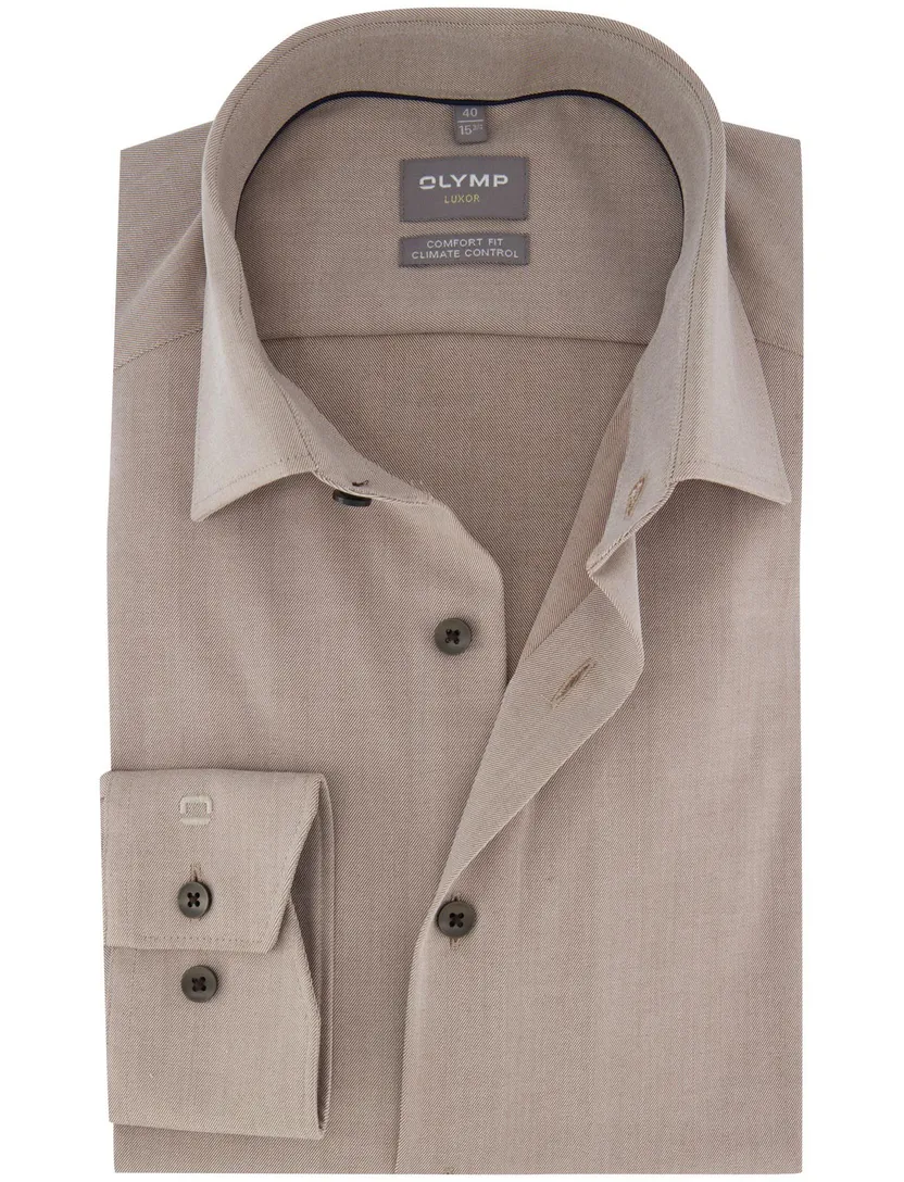 business overhemd Olymp Luxor Comfort Fit bruin