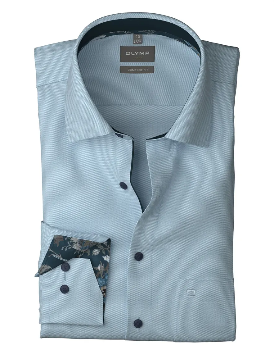 Olymp blauw overhemd comfort fit