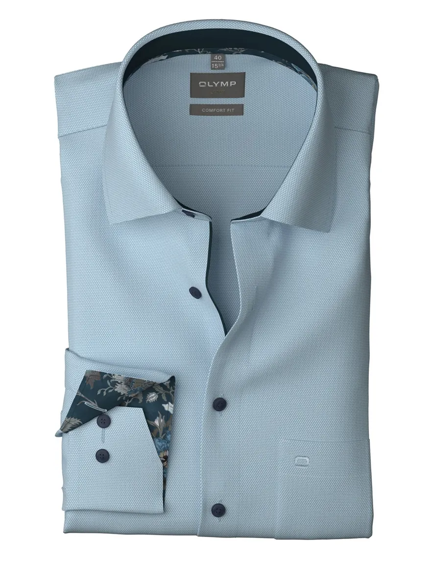 Olymp blauw overhemd comfort fit