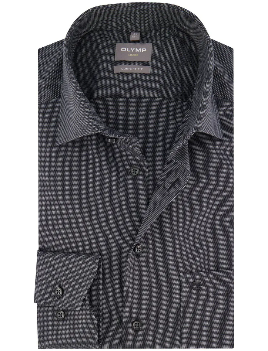 Olymp comfort fit overhemd grijs patroon