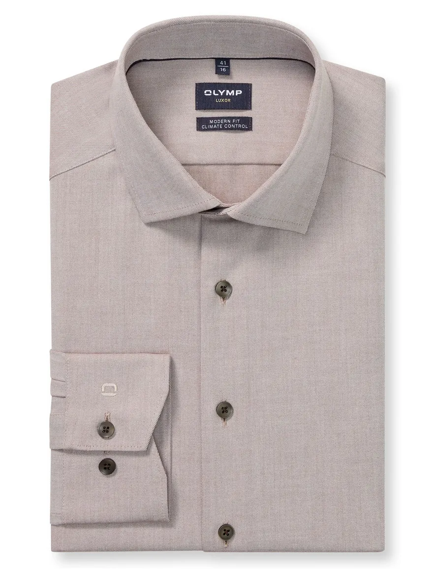 business overhemd bruin Olymp Luxor 24/7 modern fit