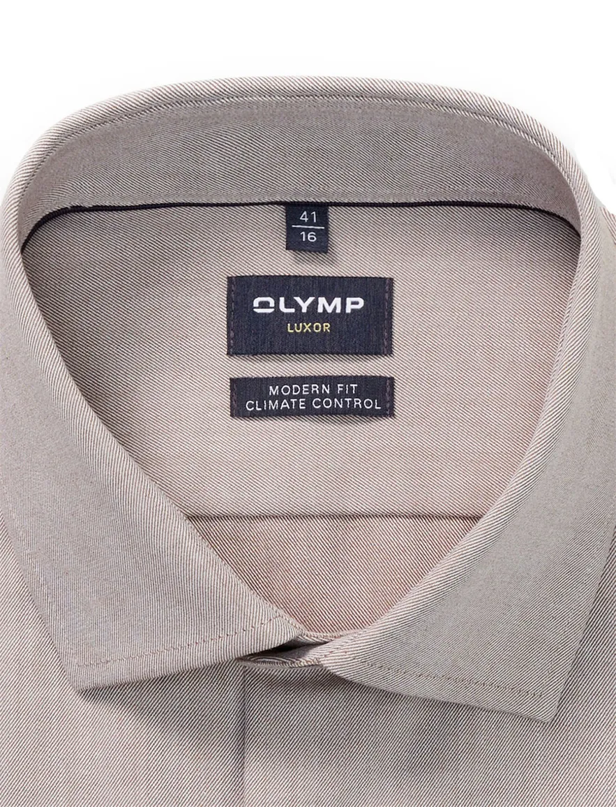 business overhemd bruin Olymp Luxor 24/7 modern fit