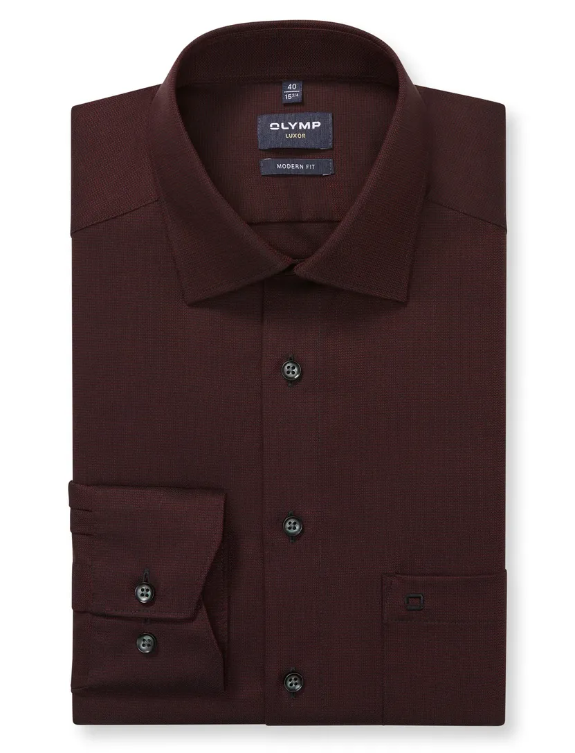Olymp luxor modern fit overhemd bordeaux
