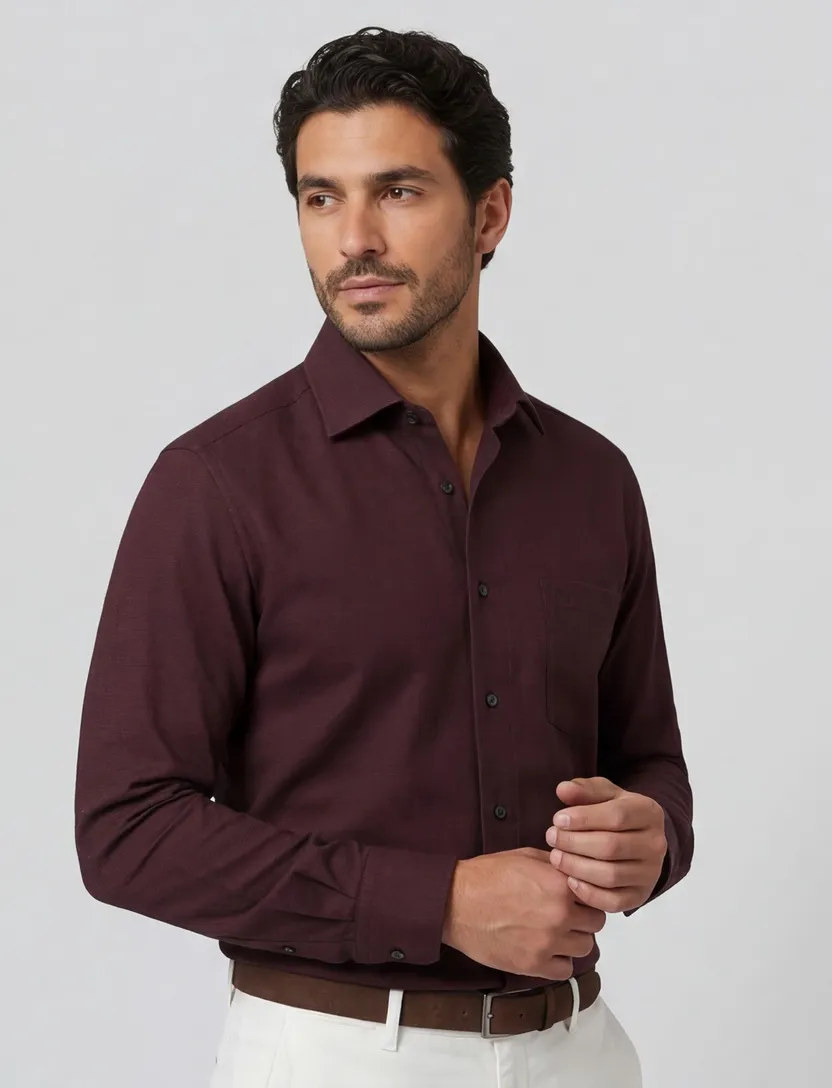 Olymp luxor modern fit overhemd bordeaux