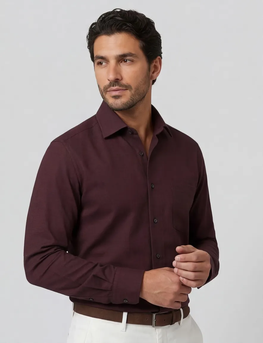 Olymp luxor modern fit overhemd bordeaux