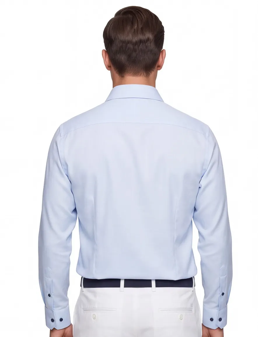 Olymp overhemd normale fit blauw effen katoen