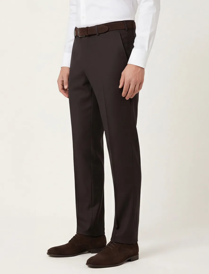 Dressler Pantalon mix en match bruin regular fit