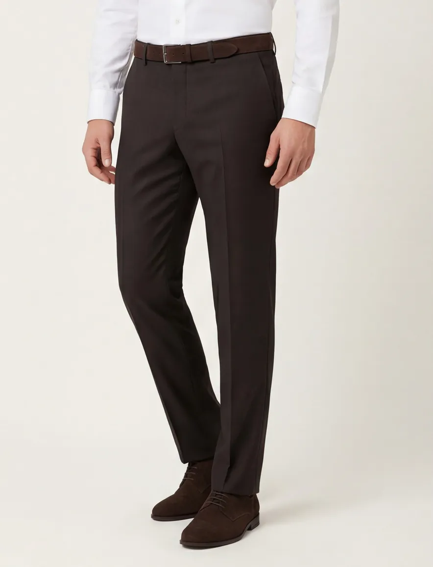 Dressler Pantalon mix en match bruin regular fit