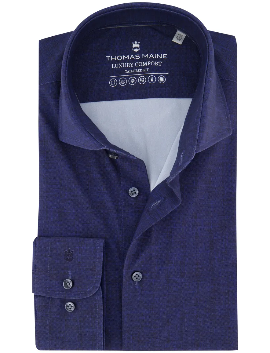 Thomas Maine overhemd donkerblauw tailored fit