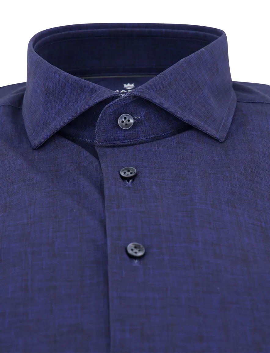 Thomas Maine overhemd donkerblauw tailored fit