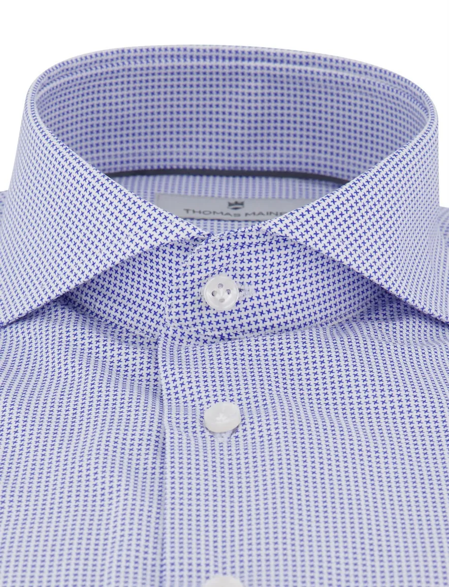 Thomas Maine two-ply overhemd blauw katoen