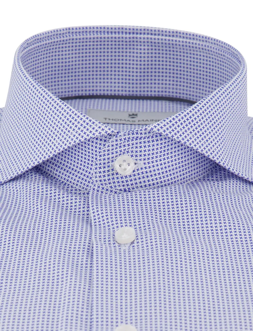 Thomas Maine two-ply overhemd blauw katoen