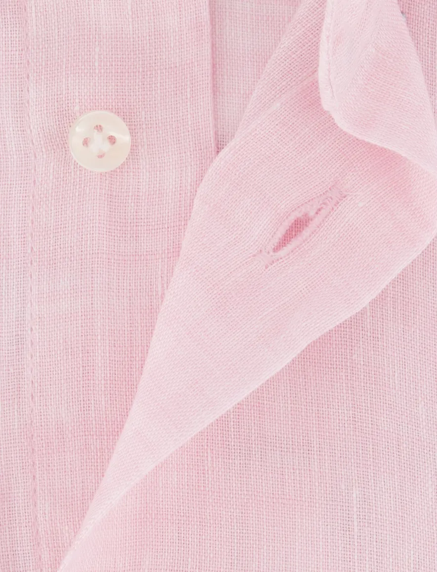 Thomas Maine overhemd linnen roze