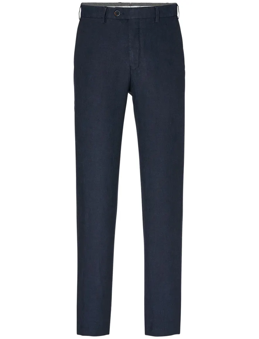 Hiltl Pantalon linnen donkerblauw effen