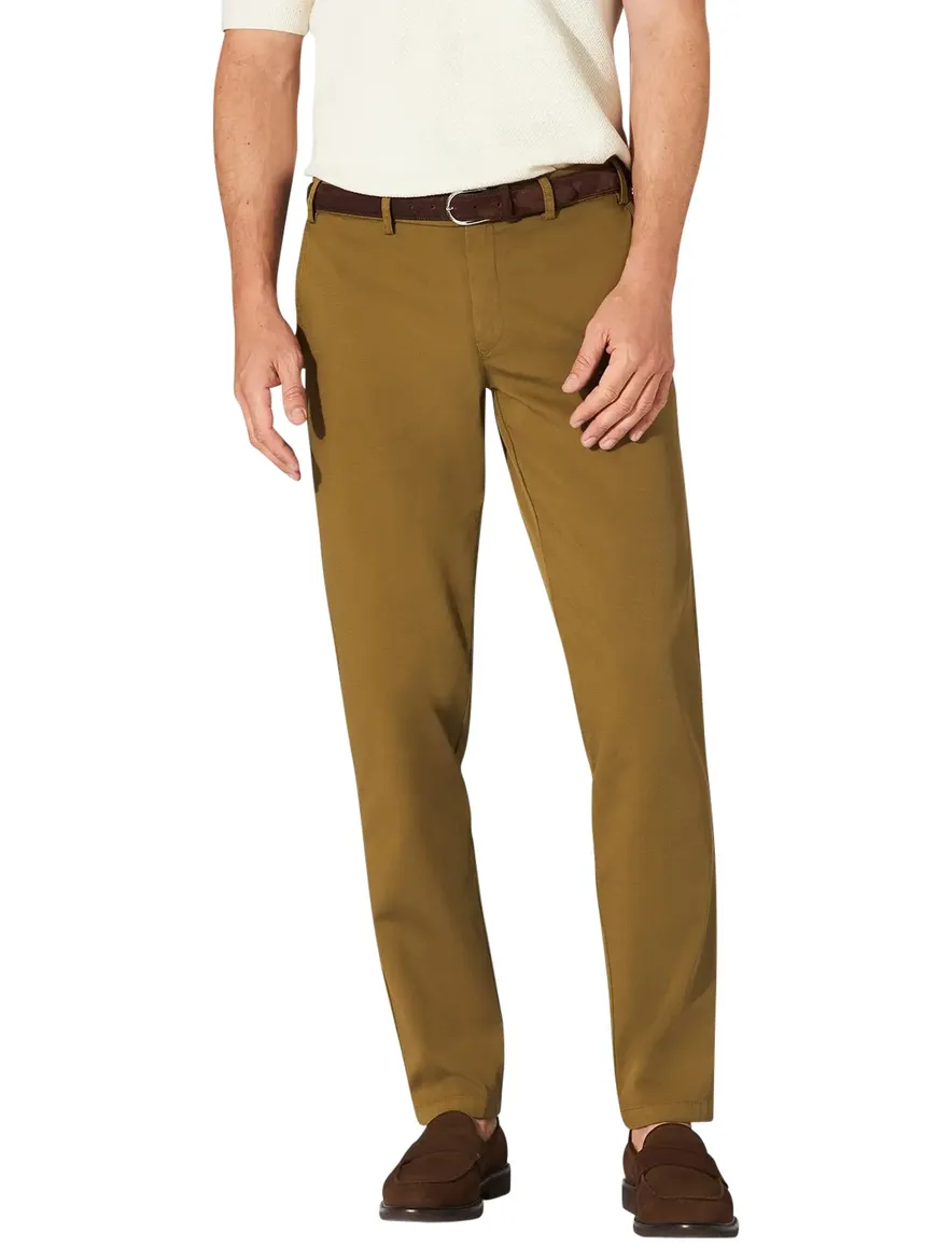 Hiltl Pantalon katoen camel normale fit effen