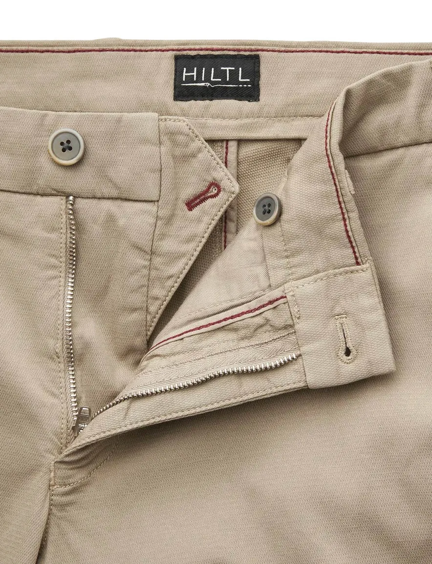 Hiltl Pantalon katoen beige effen normale fit flatfront