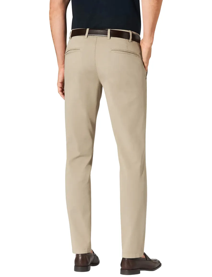 Hiltl Pantalon katoen beige effen normale fit flatfront