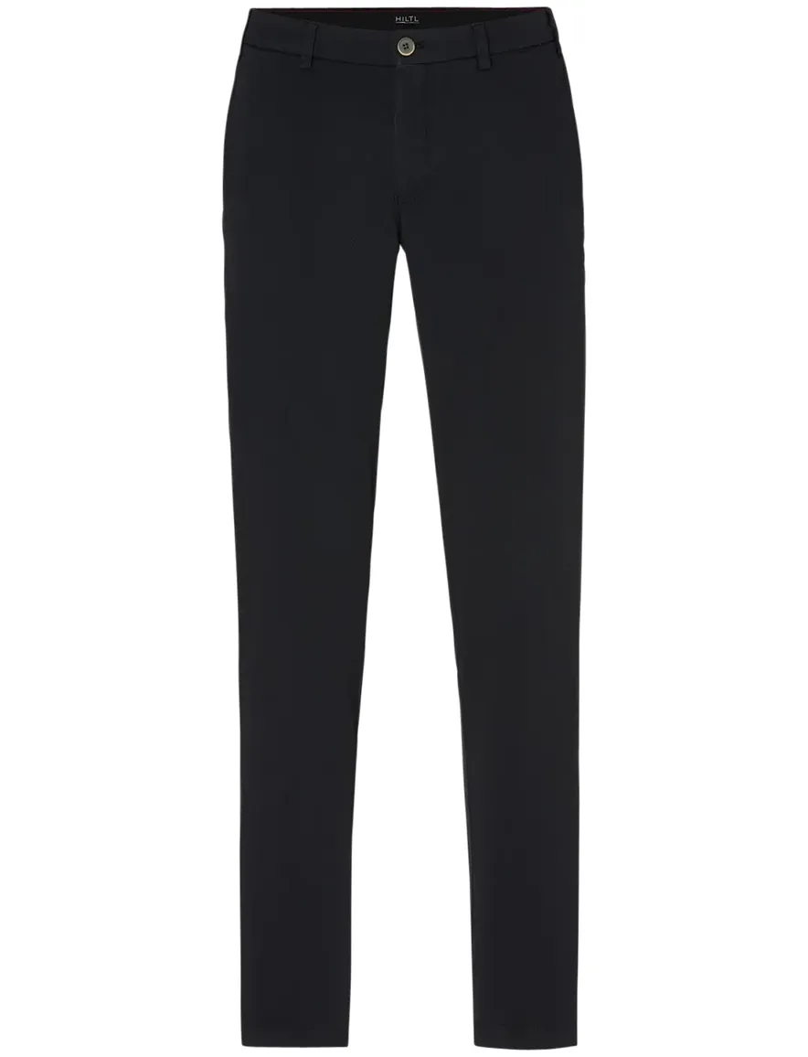 Hiltl Pantalon katoen effen donkerblauw normale fit