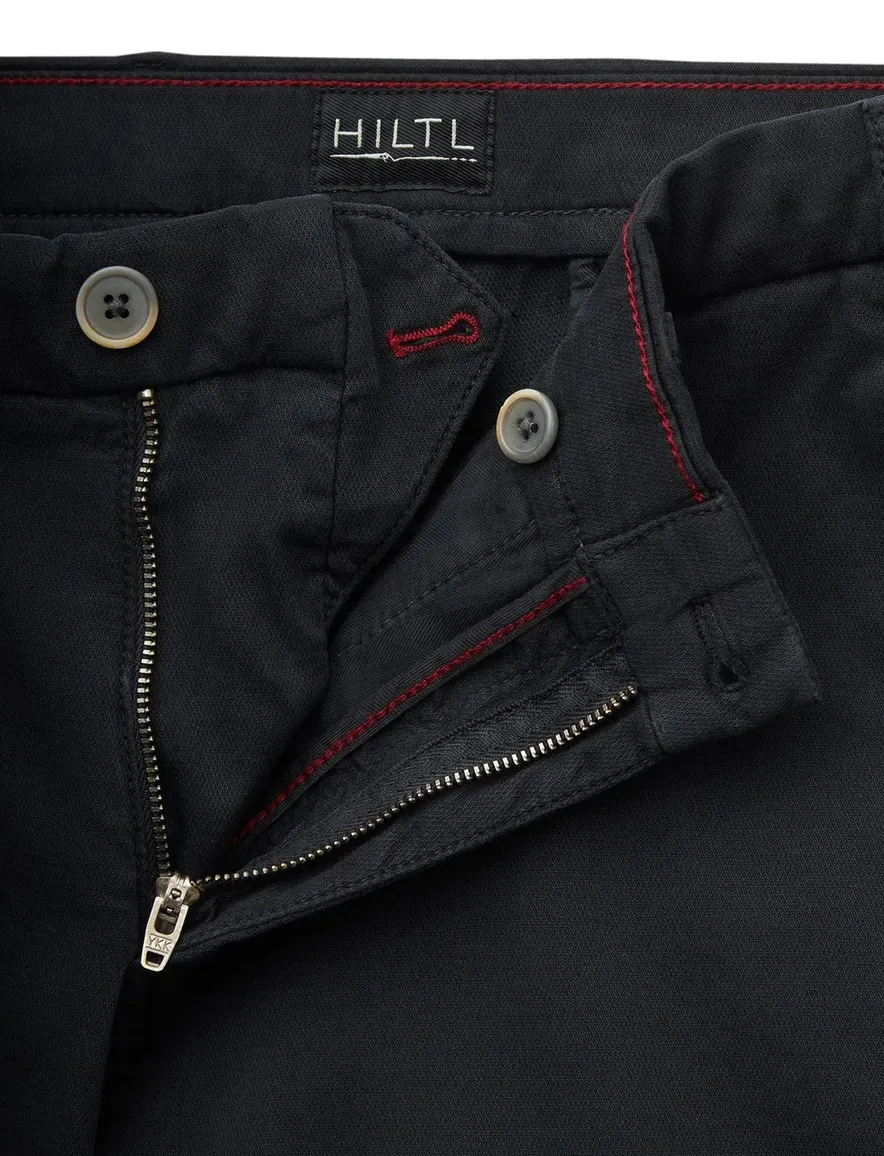 Hiltl Pantalon katoen effen donkerblauw normale fit