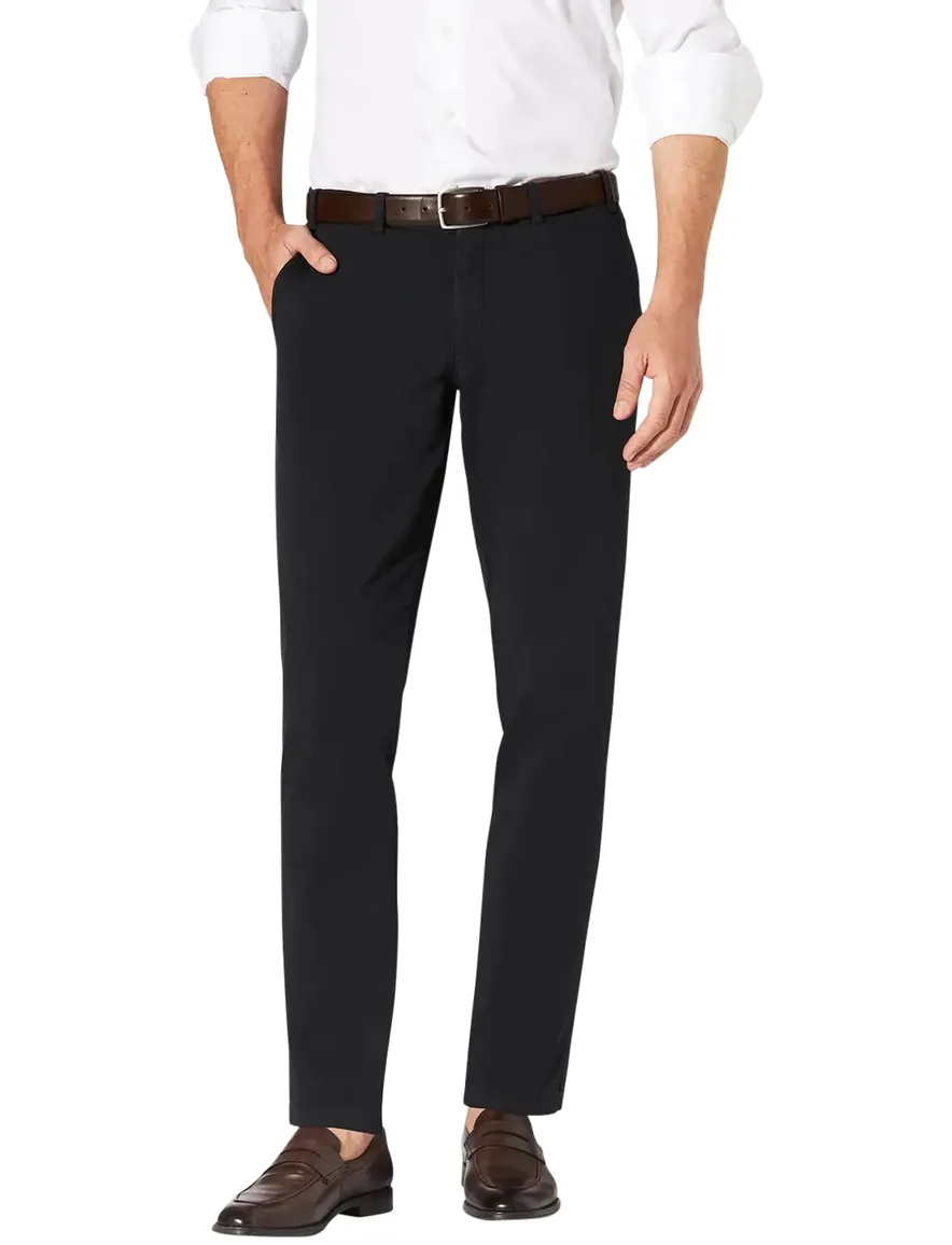 Hiltl Pantalon katoen effen donkerblauw normale fit