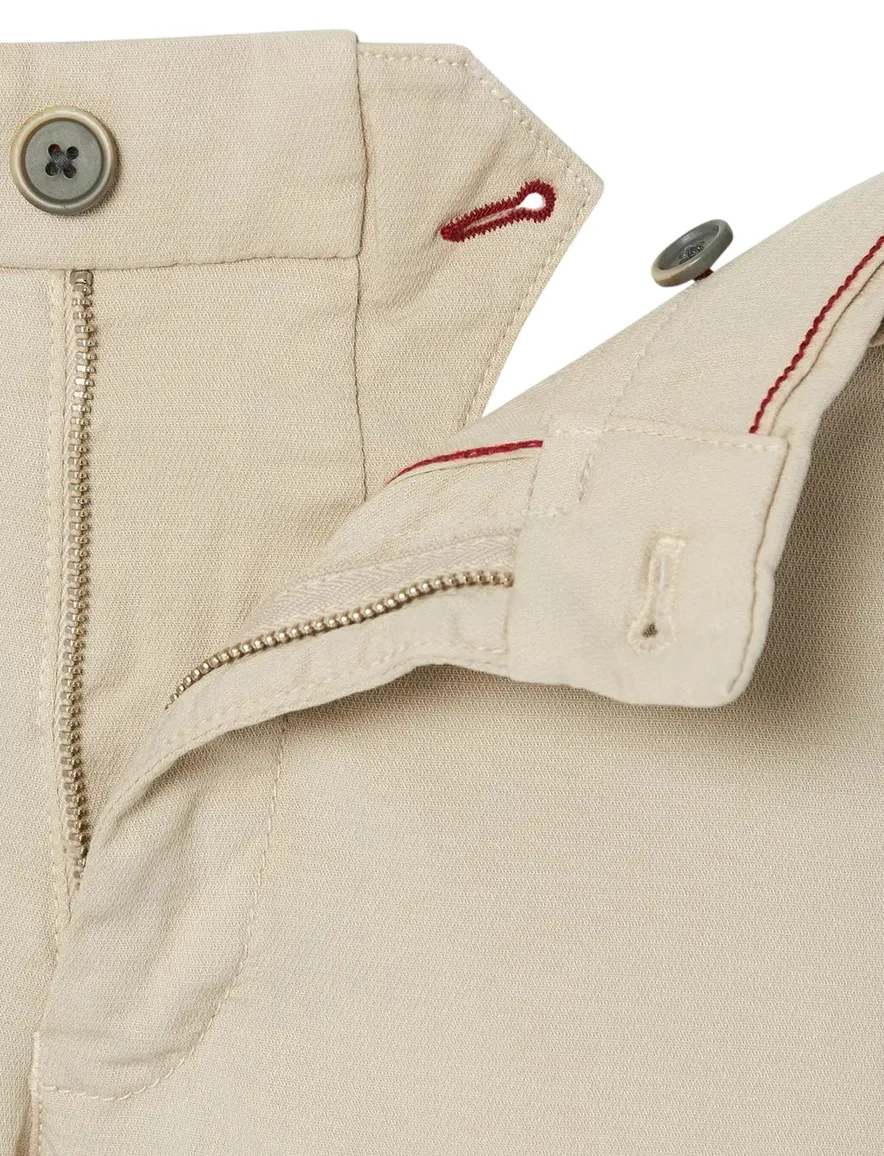 katoenen Hiltl Pantalon effen beige normale fit