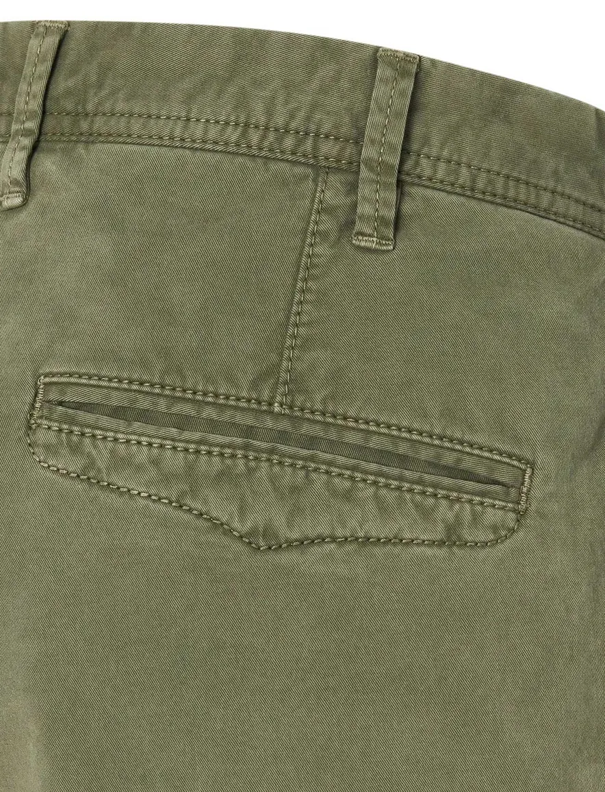 katoenen Hiltl Pantalon groen effen normale fit flatfront
