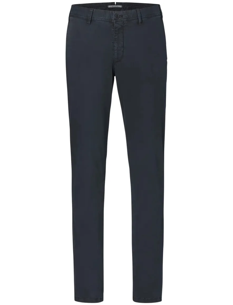 Hiltl Pantalon donkerblauw effen normale fit katoen