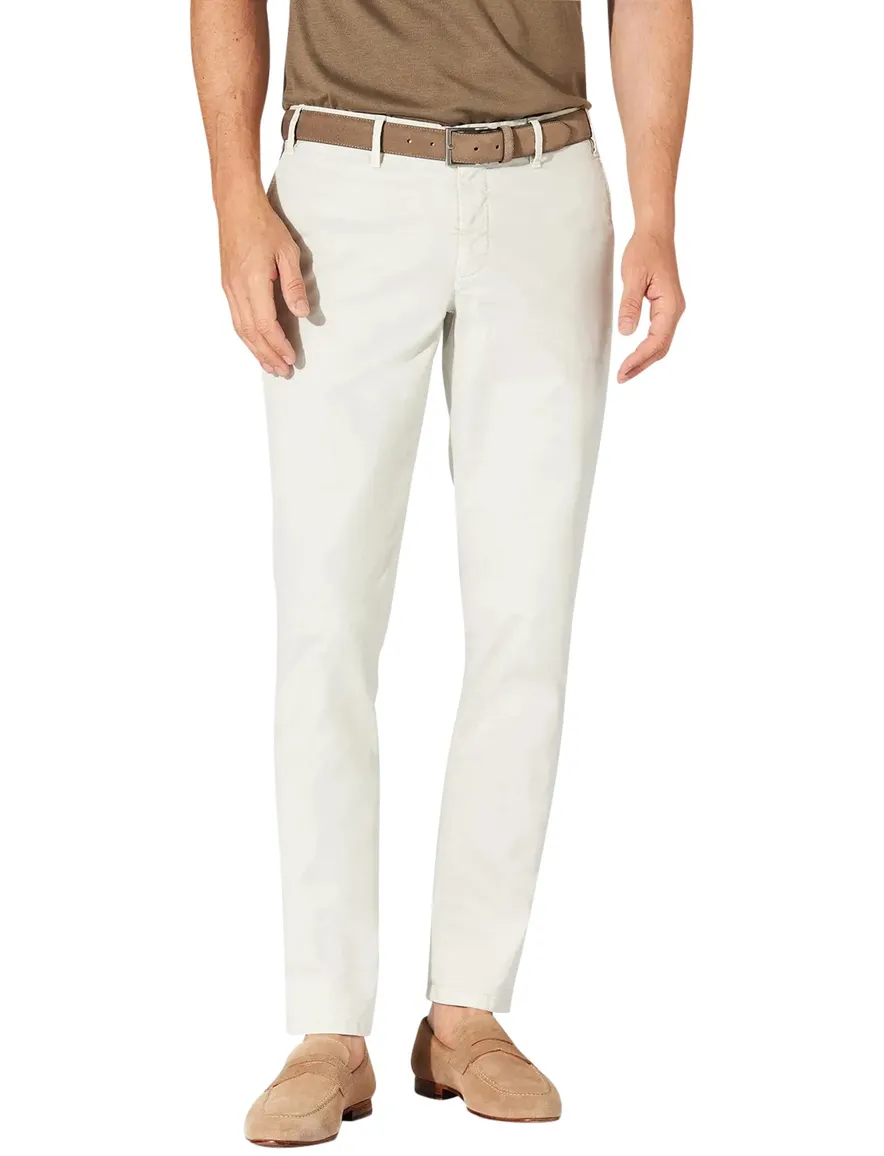Hiltl Pantalon katoen crème effen normale fit
