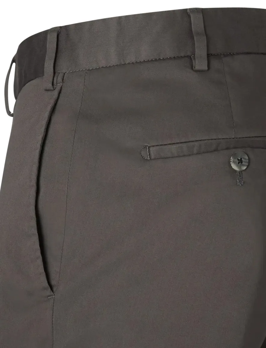Hiltl Pantalon katoen effen donkergrijs normale fit