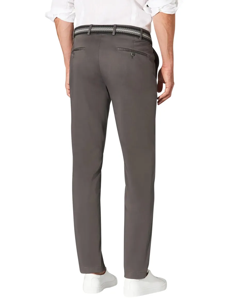 Hiltl Pantalon katoen effen donkergrijs normale fit