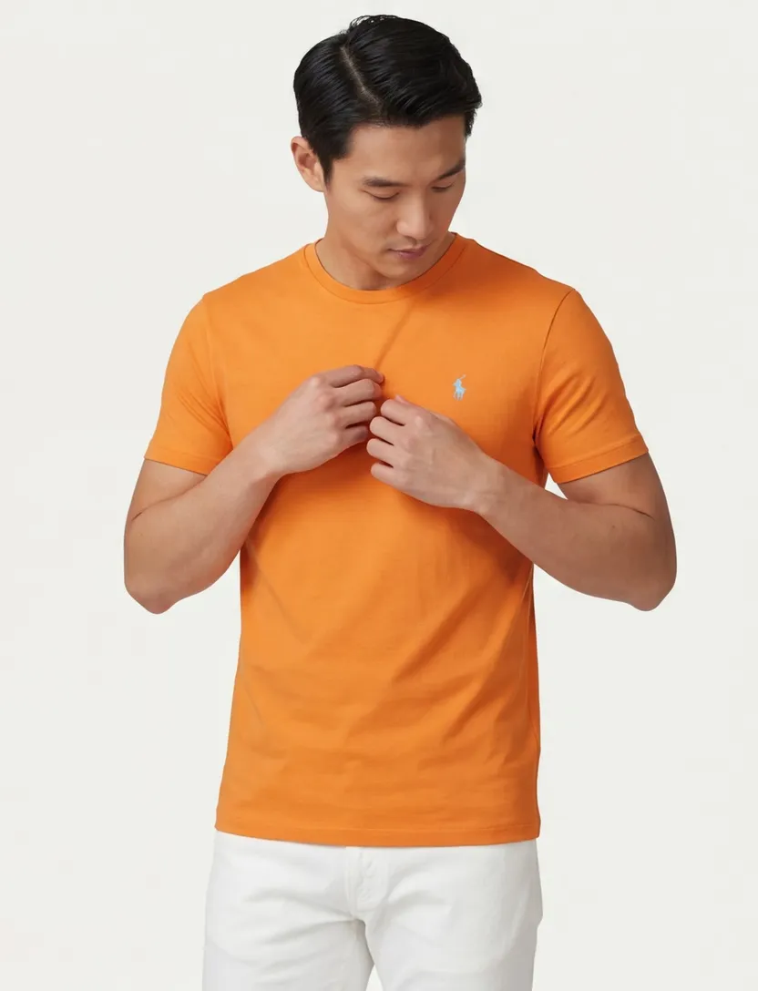Polo Ralph Lauren T-shirt oranje effen katoen