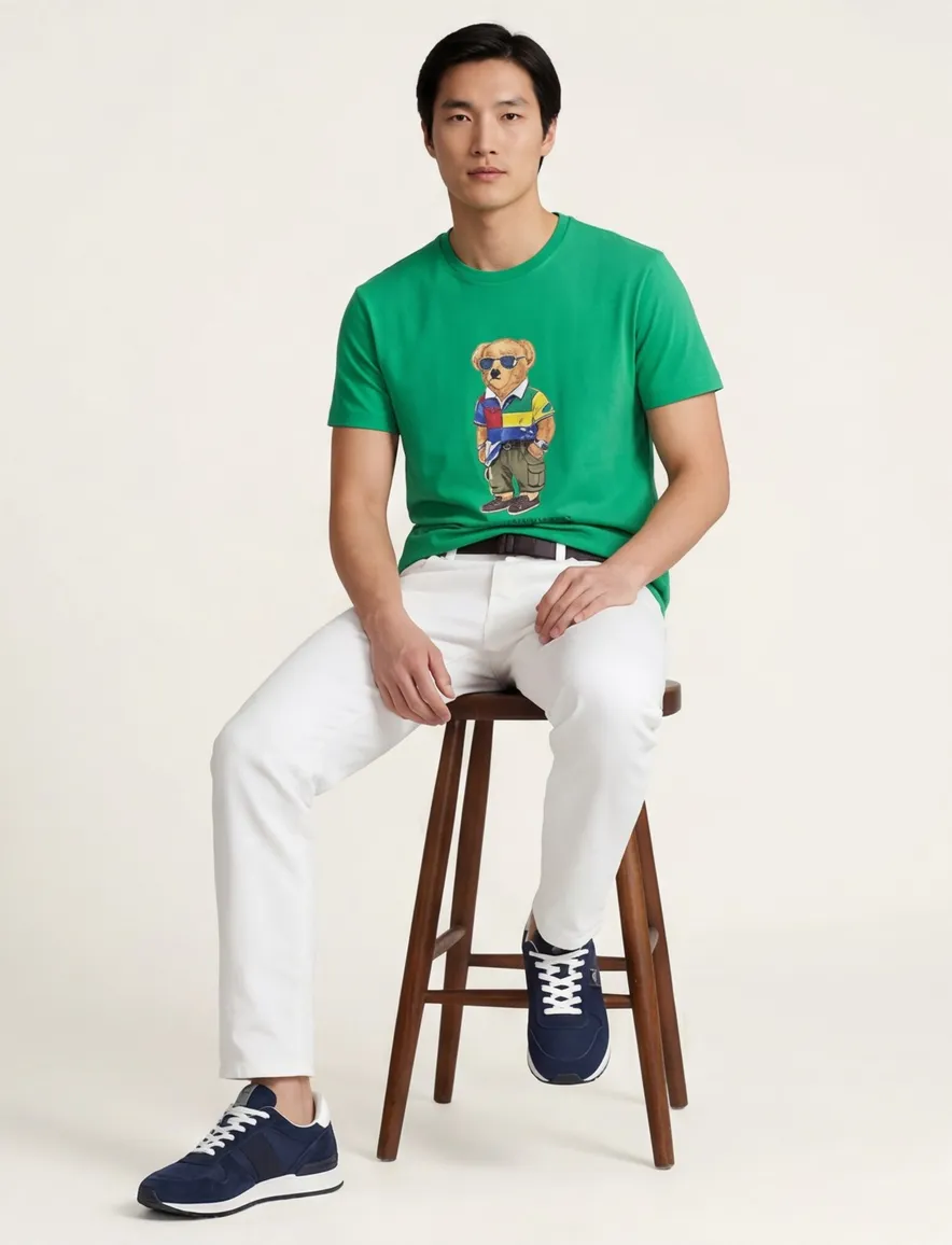 Polo Ralph Lauren T-shirt groen katoen bear
