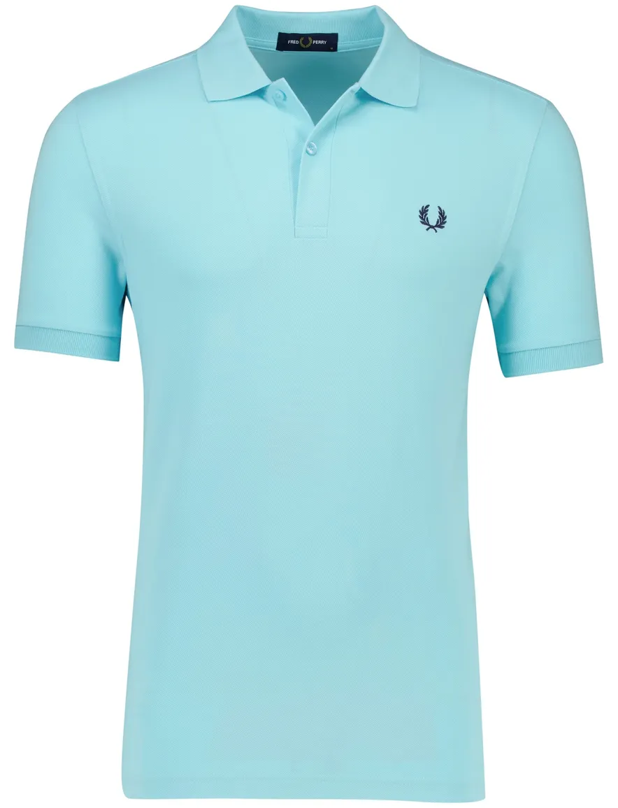 Fred Perry poloshirt turquoise effen pique katoen