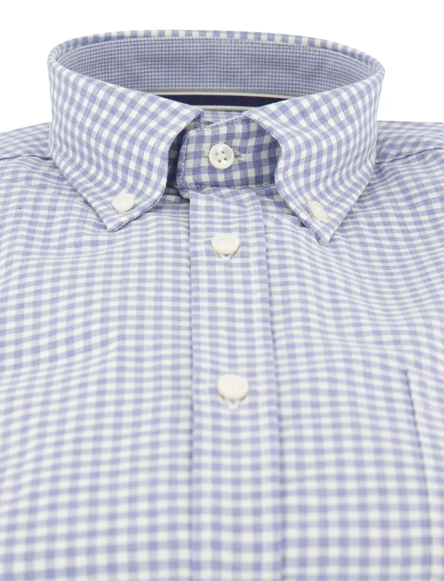 Paul & Shark overhemd blauw geruit met borstzak